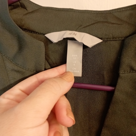 H&M Satin Khaki Blouse - Picture 9 of 16